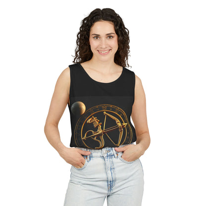 Unisex Garment-Dyed, Tank Top, Sagittarius Design, Planet Symbol v1, 100% US cotton