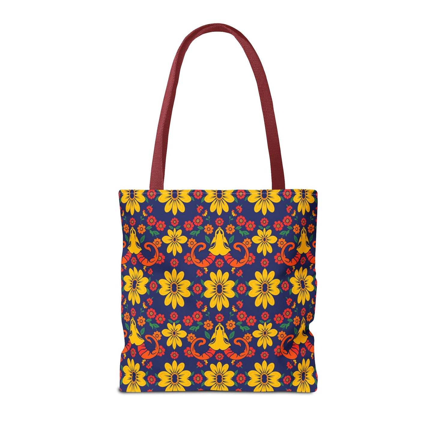 Tote Bag, (AOP), Aries, Zodiac v5, Flower Pattern