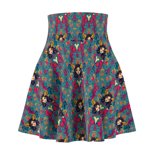 Women's Skater Skirt, (AOP), Taurus, Zodiac, Sexy Pattern