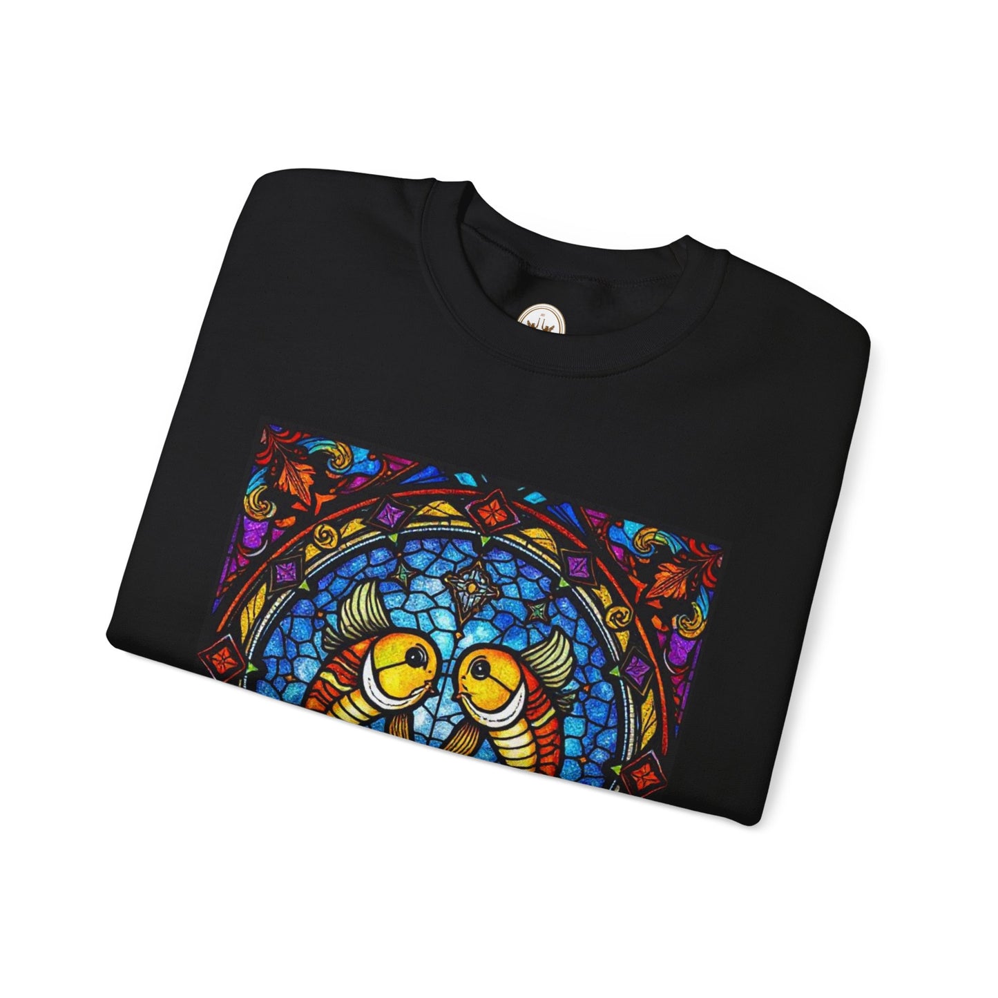 Unisex Heavy Blend™ Crewneck Sweatshirt, Glass 1, Pisces Zodiac Design