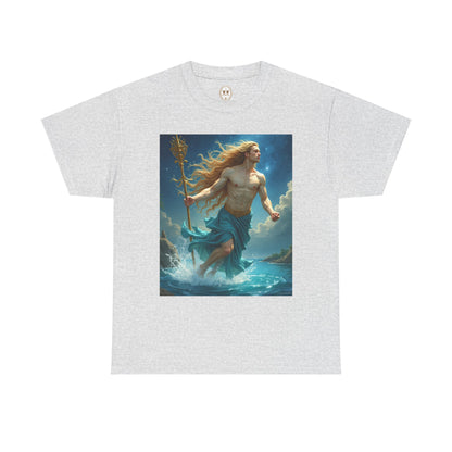 Unisex Heavy Cotton T-Shirt, Realistic, Aquarius Zodiac Design