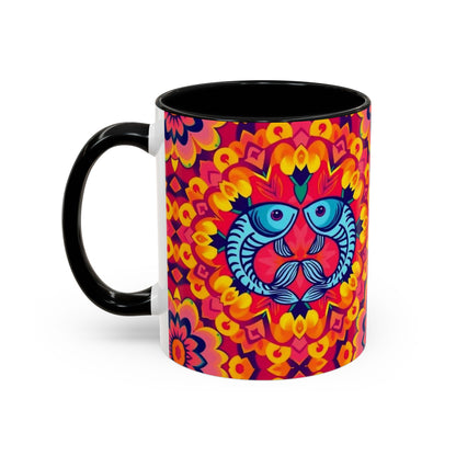 Accent Coffee Mug, Pisces, Zodiac v1, Flower Pattern, (11, 15oz)