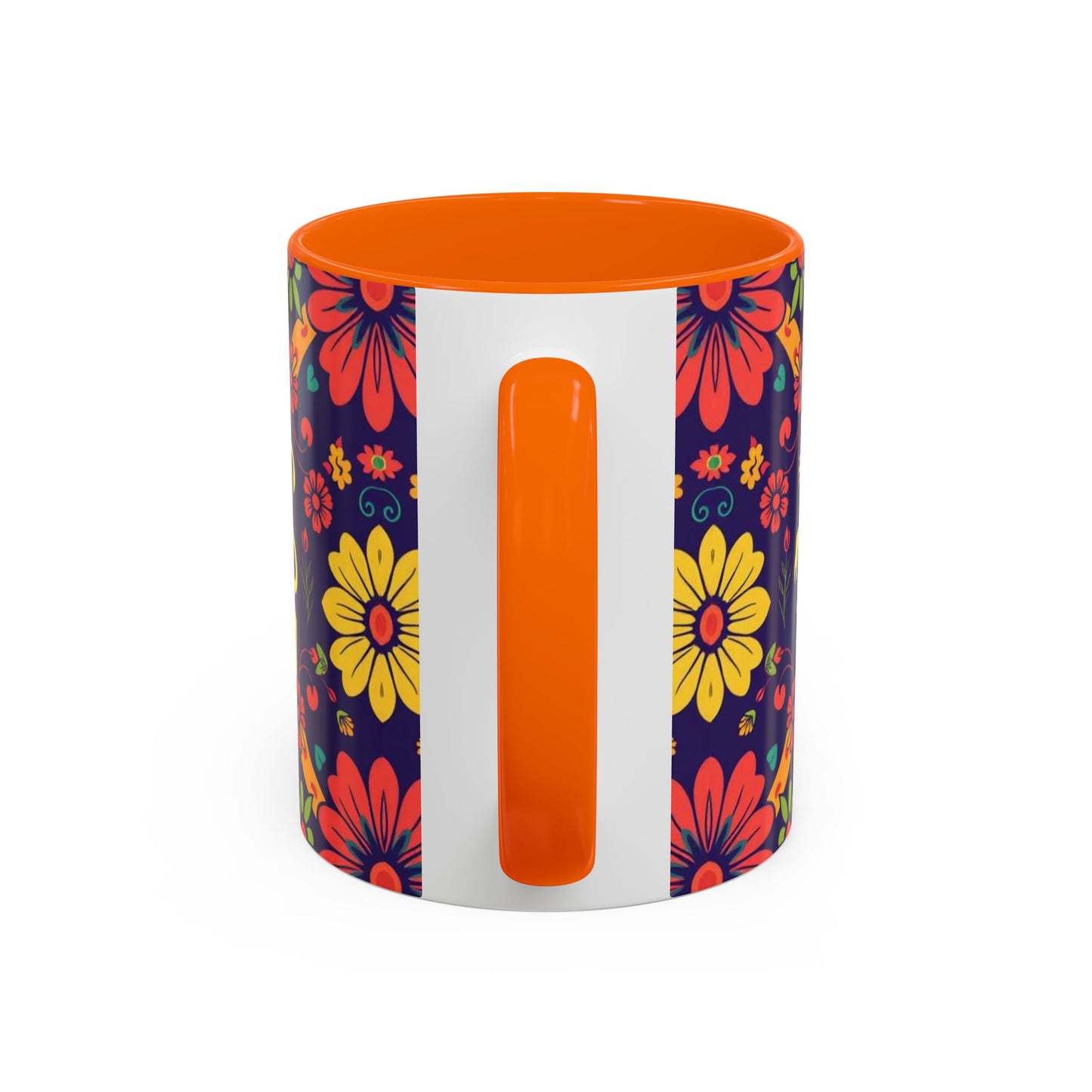 Accent Coffee Mug, Leo, Zodiac v3, Flower Pattern, (11, 15oz)