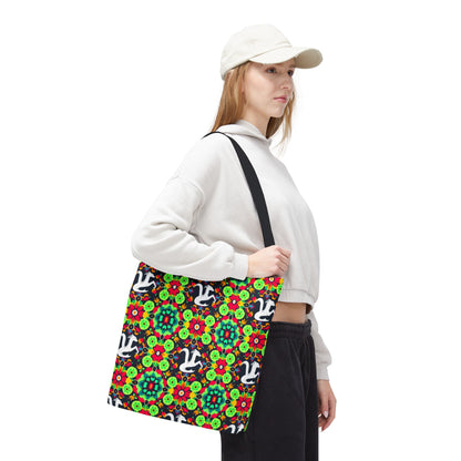 Tote Bag, (AOP), Aquarius, Zodiac v4, Flower Pattern
