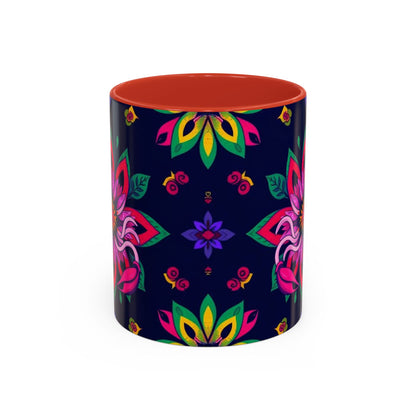Accent Coffee Mug, Scorpio, Zodiac v4. Flower Pattern, (11, 15oz)