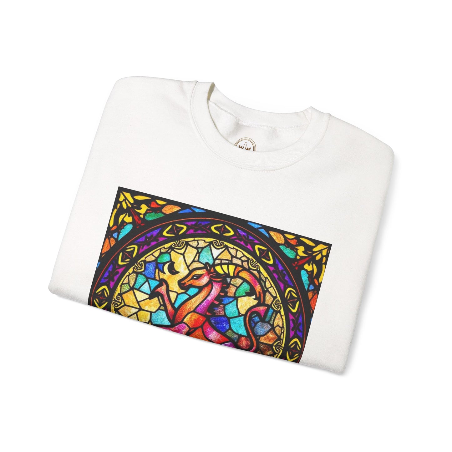 Unisex Heavy Blend™ Crewneck Sweatshirt, Glass, Aries Zodiac Design