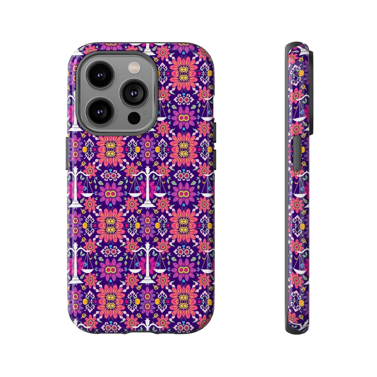 Tough Cases, Libra, Zodiac v4, Flower Pattern