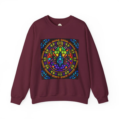 Unisex Heavy Blend™ Crewneck Sweatshirt, Glass 1, Scorpio Zodiac Design