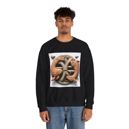 Unisex Heavy Blend™ Crewneck Sweatshirt,Two Fishes  Pisces Zodiac Design