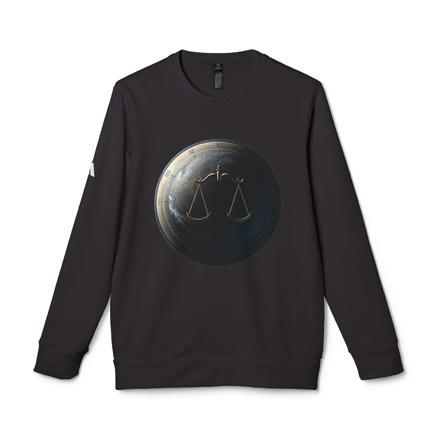 Adidas, Unisex Fleece Crewneck Sweatshirt, Libra, Planet Symbol, Zodiac
