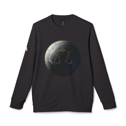 Adidas, Unisex Fleece Crewneck Sweatshirt, Libra, Planet Symbol, Zodiac