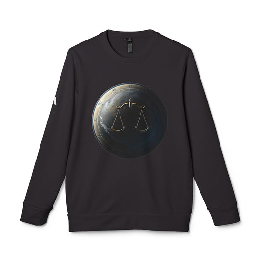 Adidas, Unisex Fleece Crewneck Sweatshirt, Libra, Planet Symbol, Zodiac