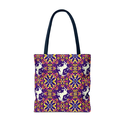 Tote Bag (AOP), Capricorn, Zodiac v2, Flower Pattern