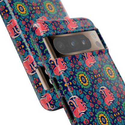 Tough Cases, Capricorn, Zodiac v1, Flower Pattern