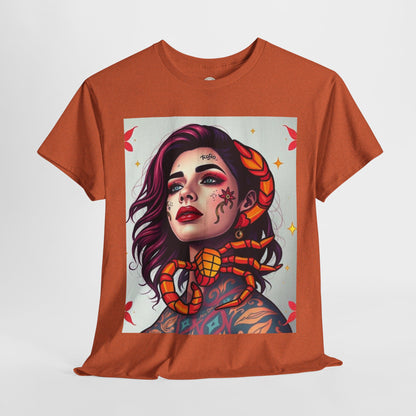 Unisex Heavy Cotton T-Shirt, Scorpio, Zodiac v3, Sexy Art