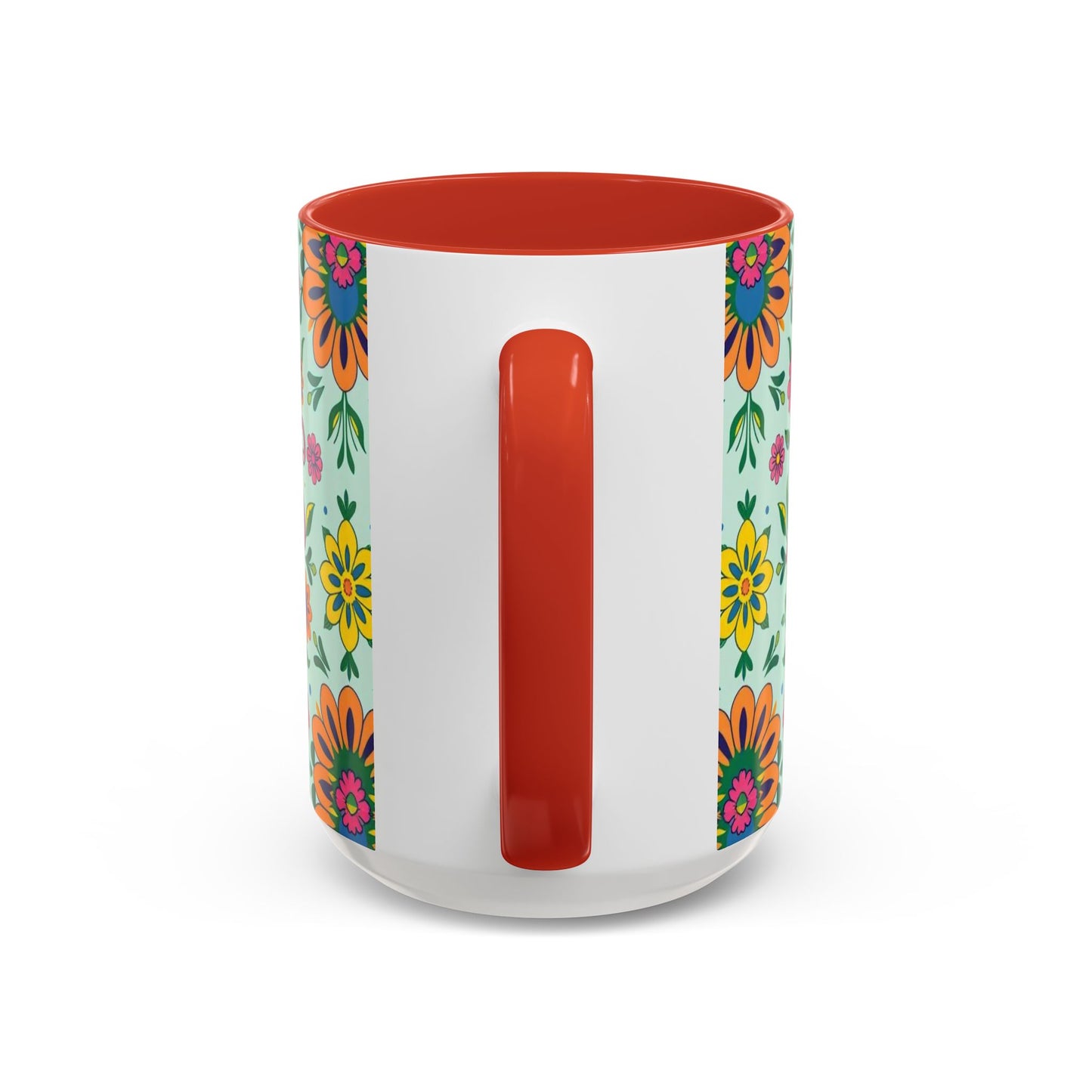 Accent Coffee Mug, Aquarius, Zodiac, Flower Pattern, (11, 15oz)