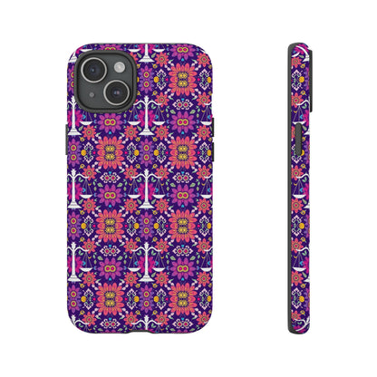 Tough Cases, Libra, Zodiac v4, Flower Pattern
