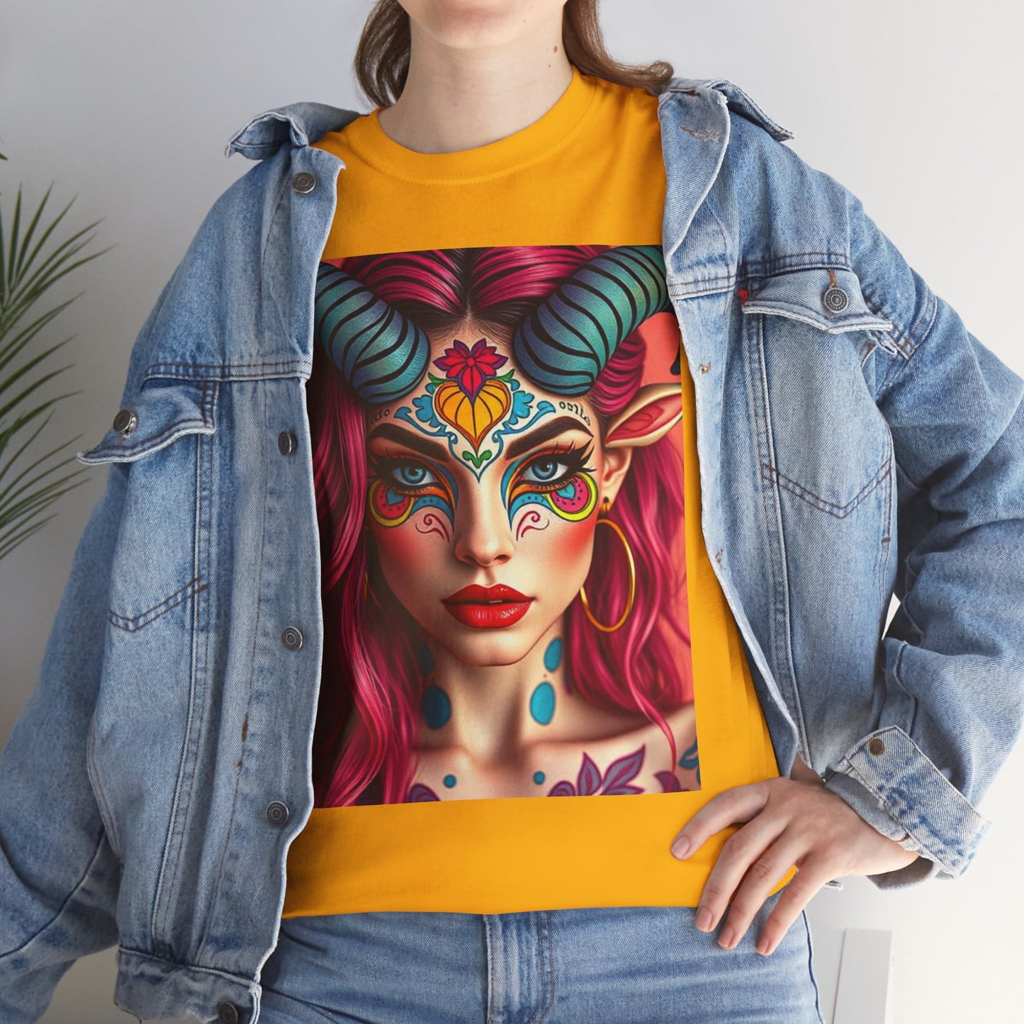 Unisex Heavy Cotton T-Shirt, Taurus, Zodiac, Sexy Art