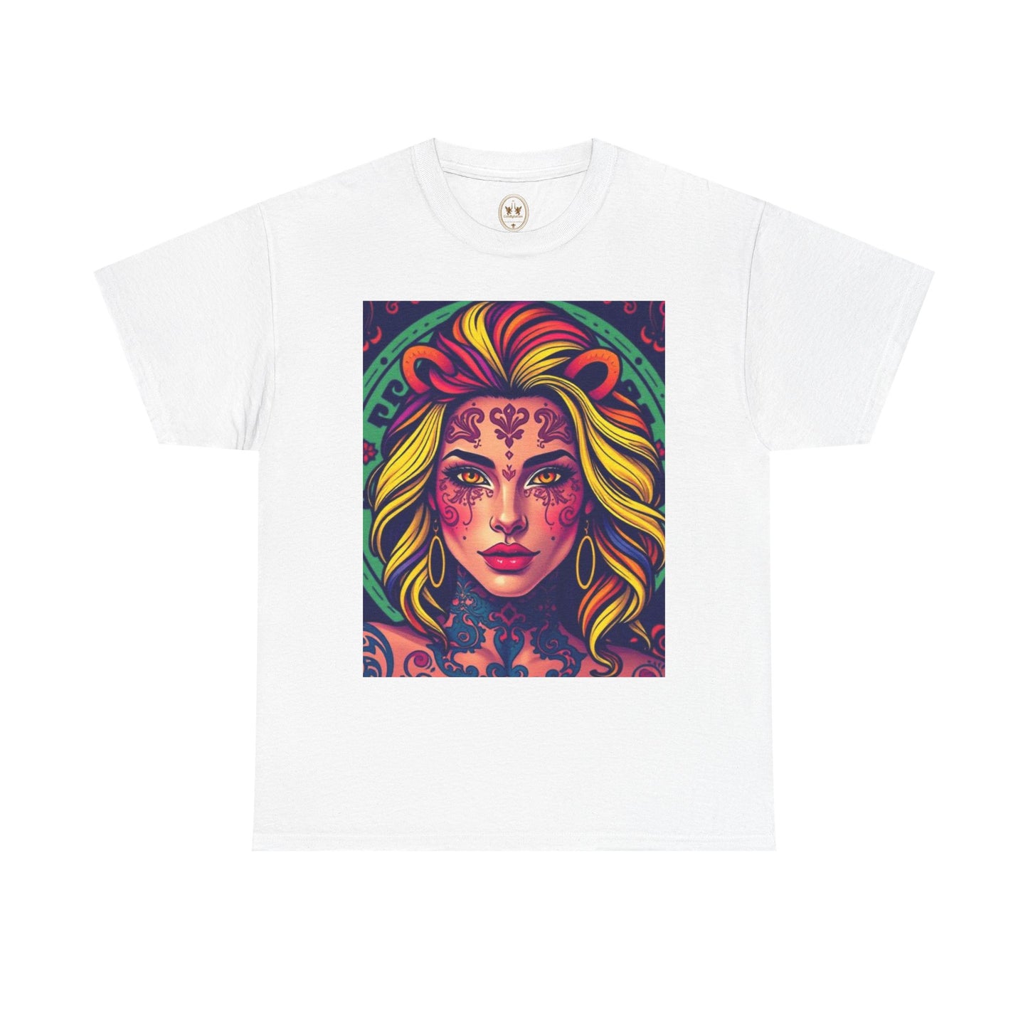 Unisex Heavy Cotton T-Shirt, Leo, Zodiac v1, Sexy Art