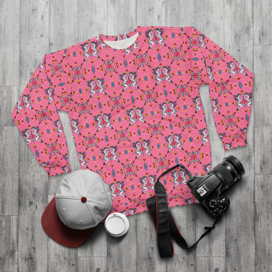 Unisex Sweatshirt (AOP), Gemini, Zodiac v3, Jewel Pattern
