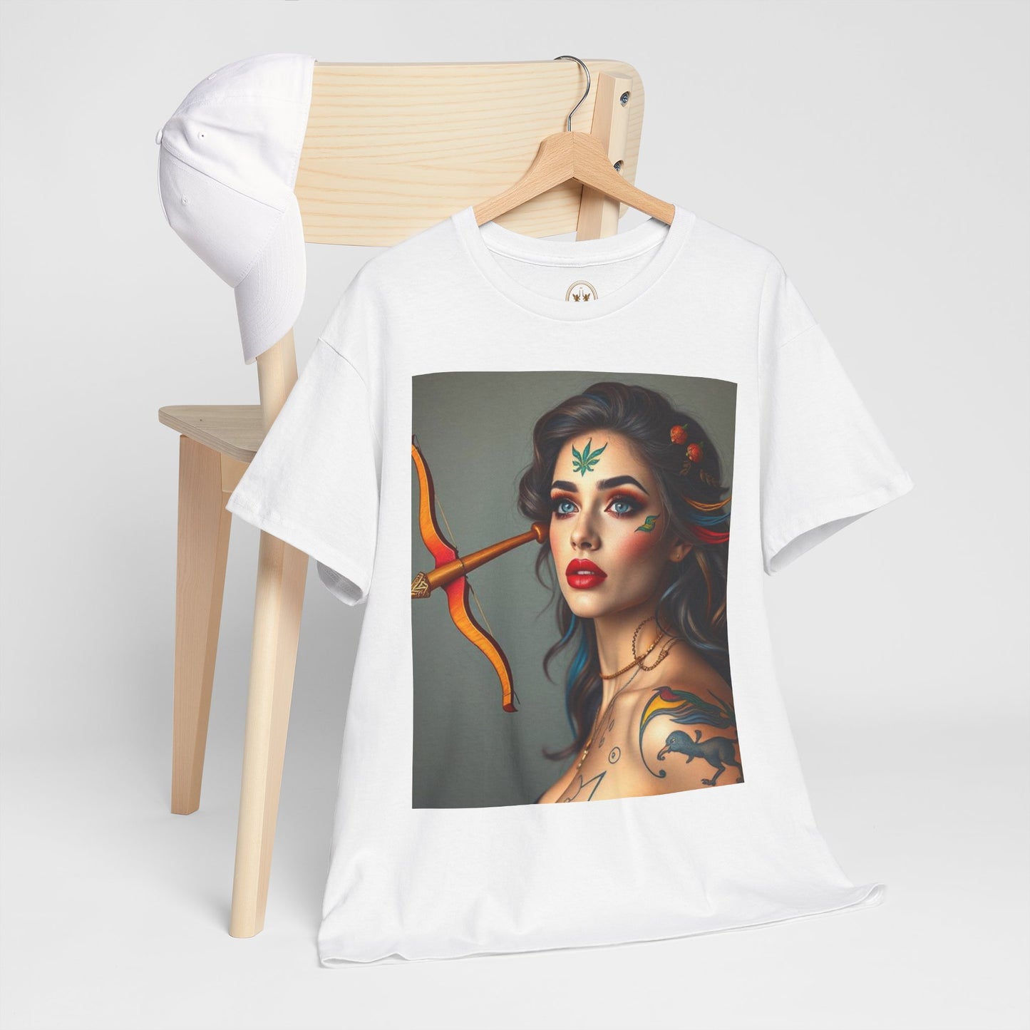 Unisex Heavy Cotton T-Shirt, Sagittarius, Zodiac v2, Sexy Art
