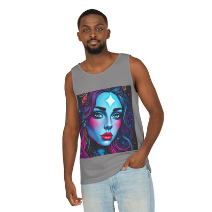 Unisex Garment-Dyed, Tank Top, Gemini, Pop Art, 100% US cotton