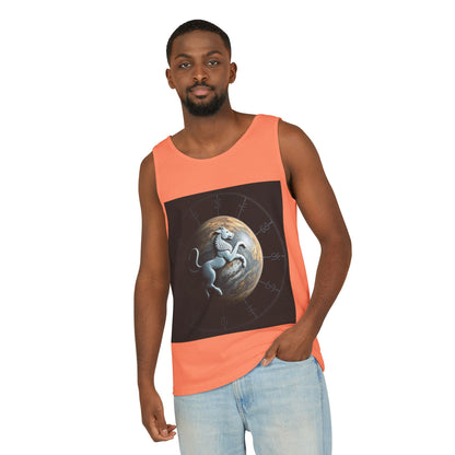 Unisex Garment-Dyed, Tank Top, Aquarius Design, Planet Animal, 100% Ringspun US cotton