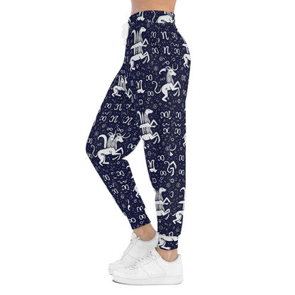 Athletic Joggers, Zodiac Design, Pattern, Aquarius, AOP