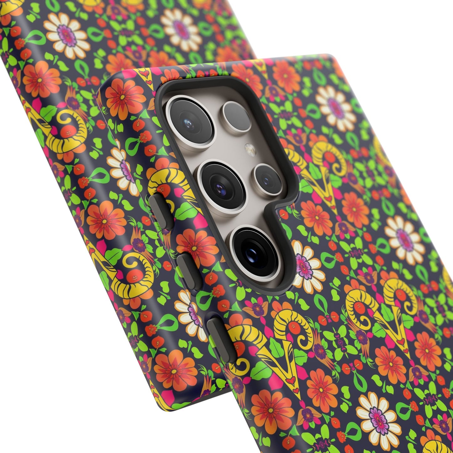 Tough Cases, Aries, Zodiac v4, Flower Pattern