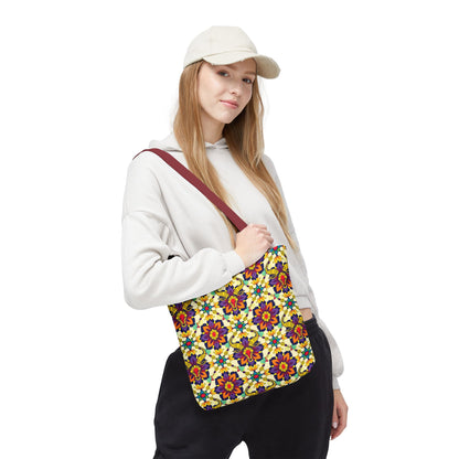 Tote Bag, (AOP), Taurus, Zodiac v5, Flower Pattern