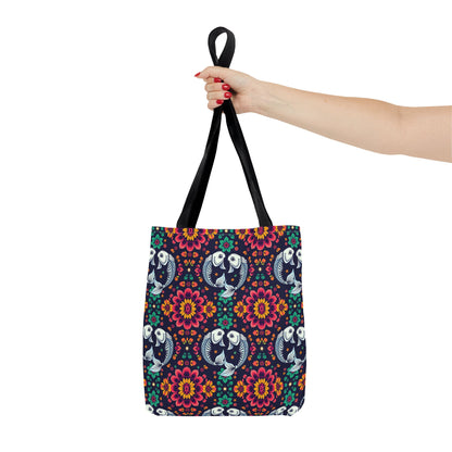 Tote Bag (AOP), Pisces, Zodiac v1, Flower Pattern