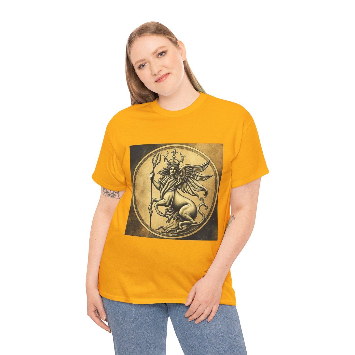 Unisex Heavy Cotton T-Shirt, Angel Animal, Virgo Zodiac Design