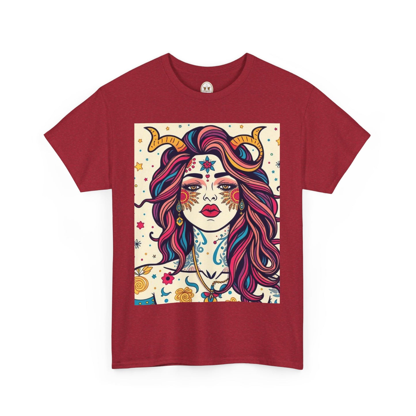 Unisex Heavy Cotton T-Shirt, Virgo, Zodiac v3, Sexy Art