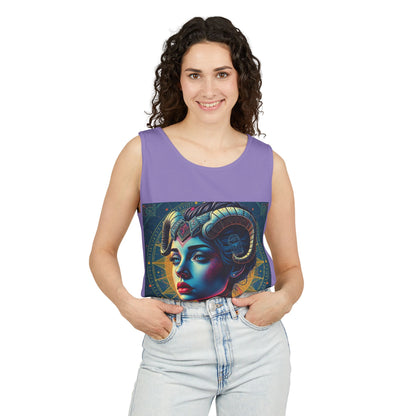 Unisex Garment-Dyed, Tank Top, Aries Design, Pop Art v1, 100% Ringspun US cotton