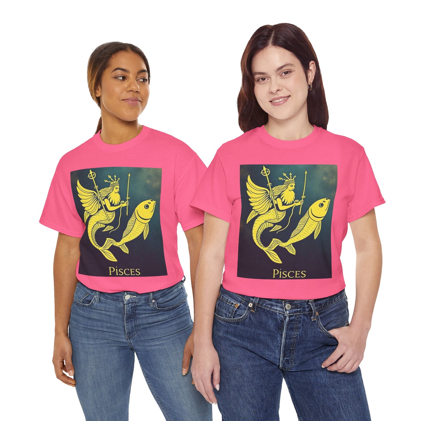 Unisex Heavy Cotton T-Shirt, Pisces Queen, Zodiac Design