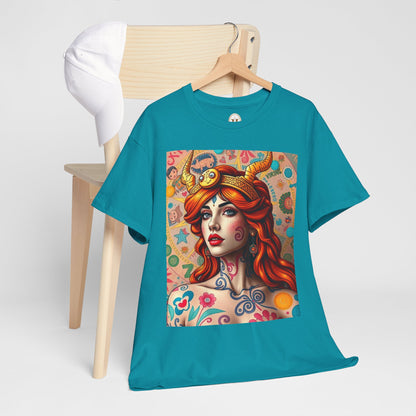 Unisex Heavy Cotton T-Shirt, Virgo, Zodiac v1, Sexy Art