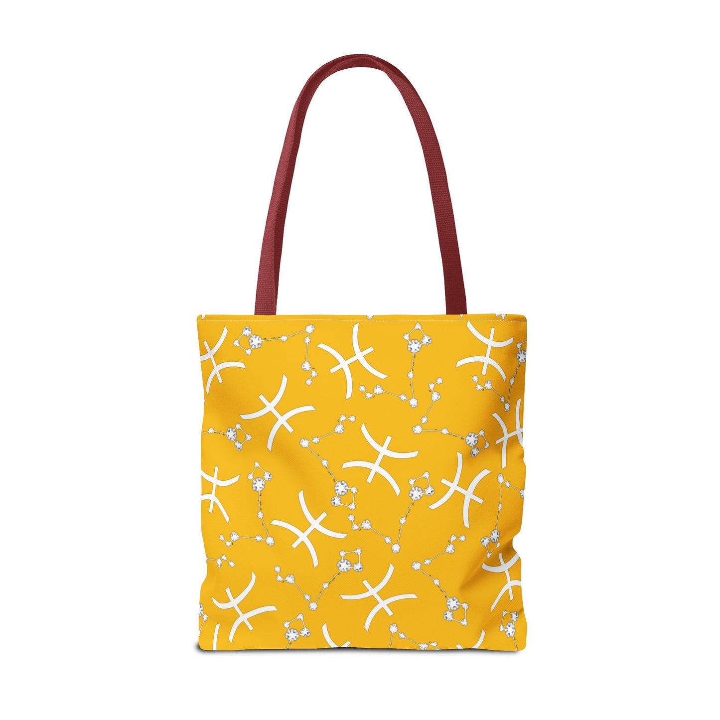 Tote Bag, Pisces Zodiac Sign, AOP, (Yellow, White)