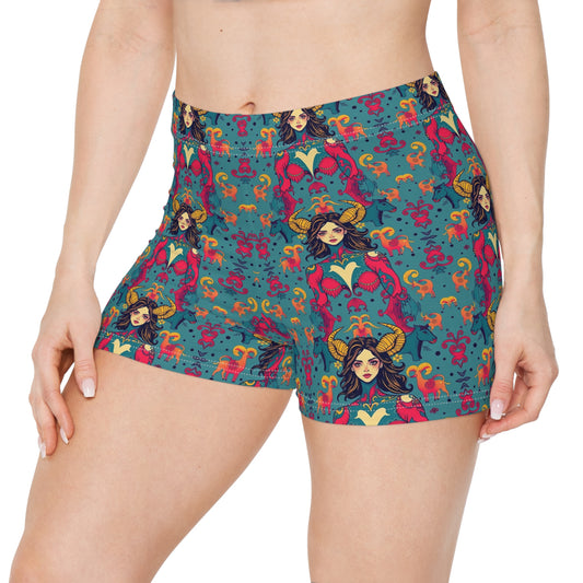 Women's Shorts, (AOP), Taurus, Zodiac v3, Sexy Pattern