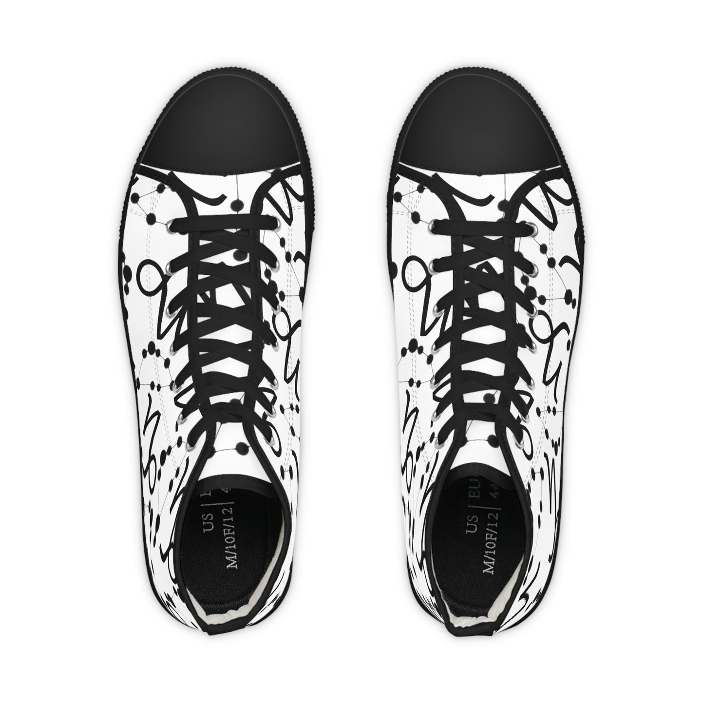 Men's High Top Sneakers, Breathable polyester canvas, Capricorn Zodiac Design