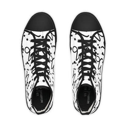 Men's High Top Sneakers, Breathable polyester canvas, Capricorn Zodiac Design