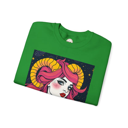 Unisex Heavy Blend™ Crewneck Sweatshirt, Aries, Zodiac, Sexy Pattern