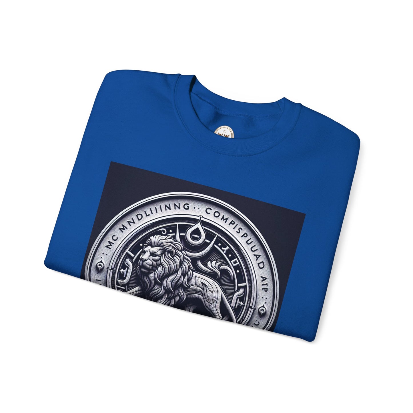 Unisex Heavy Blend™ Crewneck Sweatshirt, Lion Coin, Leo Zodiac Design
