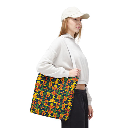 Tote Bag, (AOP), Libra, Zodiac v3, Flower Pattern