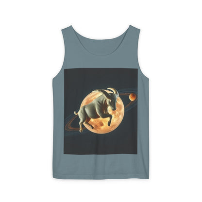 Unisex Garment-Dyed, Tank Top, Taurus Design, Planet Animal, 100% US cotton