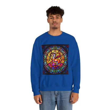 Unisex Heavy Blend™ Crewneck Sweatshirt, Glass 1, Aries Zodiac Design