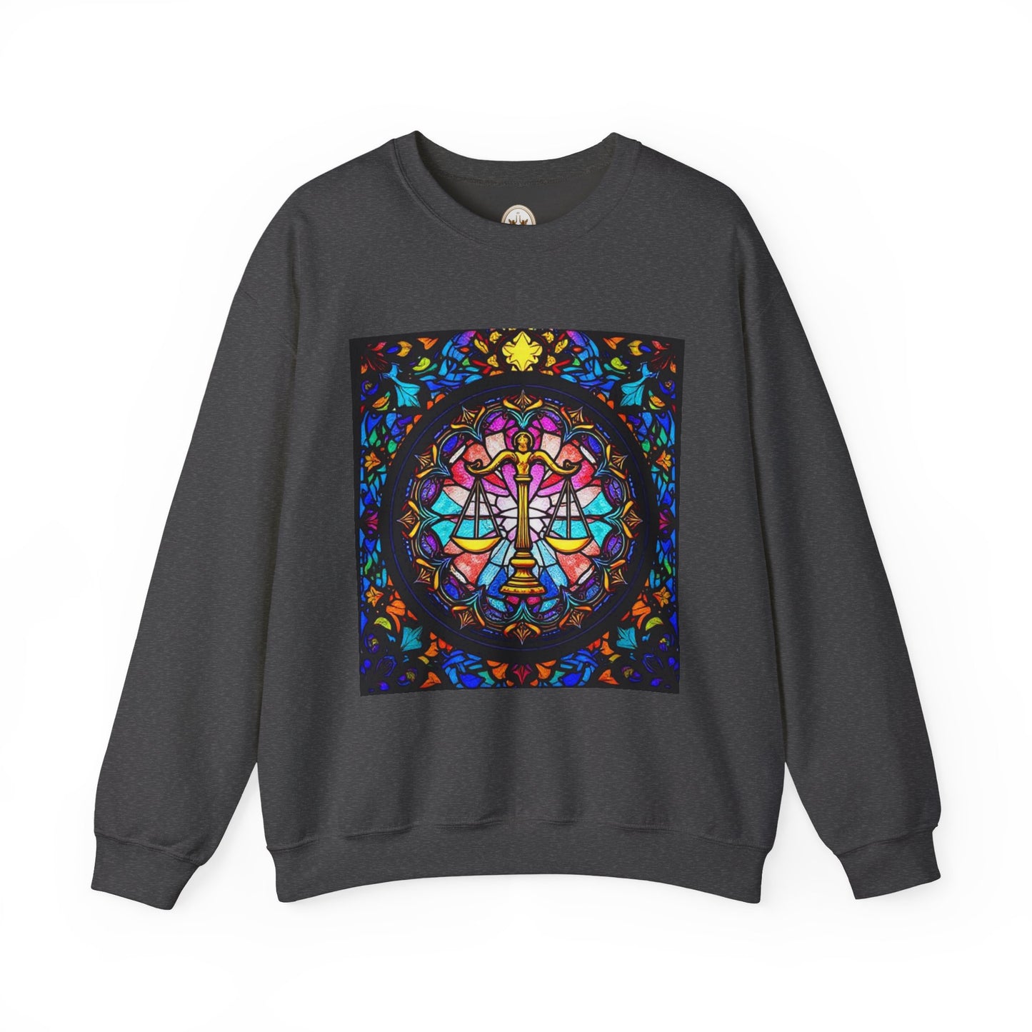 Unisex Heavy Blend™ Crewneck Sweatshirt, Glass 1, Libra Zodiac Design