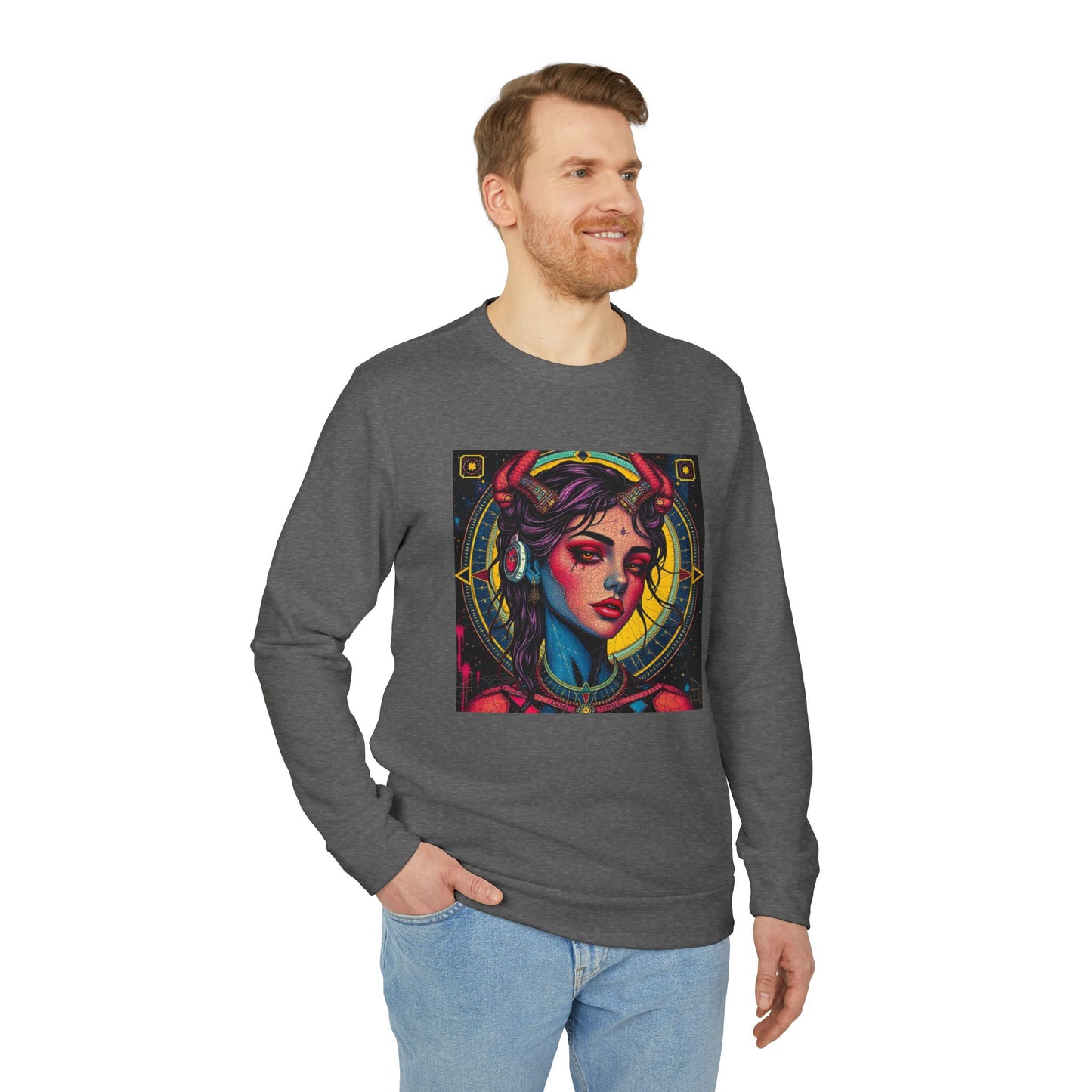 Adidas, Unisex Fleece Crewneck Sweatshirt, Scorpio, Pop Art v1, Zodiac