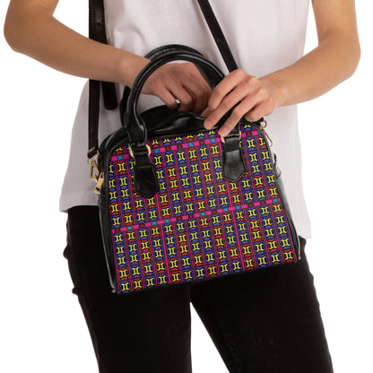 Shoulder Handbag, Gemini, Zodiac v2, Shapes Pattern