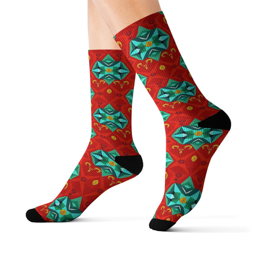 Sublimation Socks, Aries, Zodiac v1, Jewel Pattern