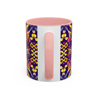 Accent Coffee Mug, Capricorn, Zodiac v1, Flower Pattern, (11, 15oz)